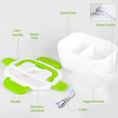 Electric Heated Lunch Box with Stainless Steel Container – Portable Food Warmer