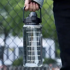 Motivational Time Marker Water Bottle with Straw – Leakproof Fitness Hydration Bottle