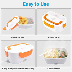 Electric Heated Lunch Box with Stainless Steel Container – Portable Food Warmer