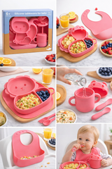 Baby Silicone Tableware Set (6+ Months) – BPA-Free Feeding Plate, Bowl & Cup