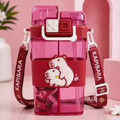 CuteCube Multi-Color Kids Straw Water Bottle