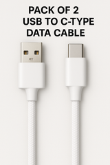 Combo Pack of 2 Data Cables – 1 Android & 1 C-Type | Fast Charging | 4-Core | 30/10 Specs