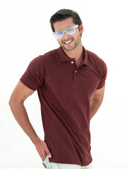 Maroon Basic Polo Shirt For Men
