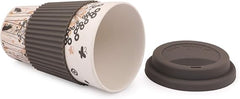 Eco-Friendly Bamboo Fiber Cup with Lid – Reusable Travel Mug, Lightweight & Durable