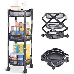 Buy 1 Rolling 3-Tier Storage Rack & Get 1 Salad Spinner FREE – Multi-Purpose Organizer