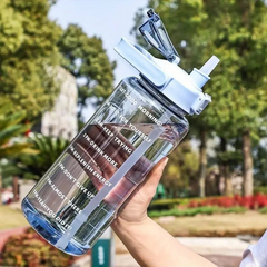 Motivational Time Marker Water Bottle with Straw – Leakproof Fitness Hydration Bottle