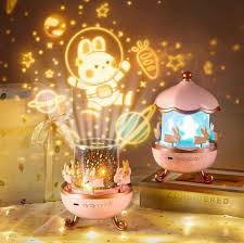 Cute Cartoon Projection Night Light Lamp | Warm LED Decorative Lamp for Kids Room & Bedroom