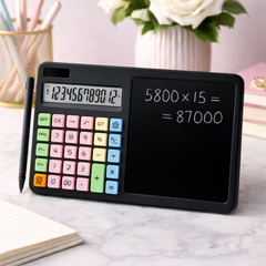 2-in-1 Calculator with LCD Writing Tablet – Portable Dual-Use Gadget