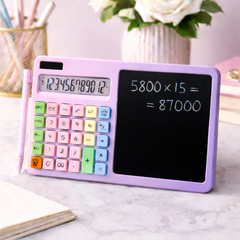 2-in-1 Calculator with LCD Writing Tablet – Portable Dual-Use Gadget