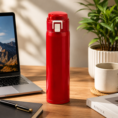 ThermoFlow Vacuum Insulated Stainless Steel Water Bottle – Red