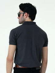 Grey Basic Polo Shirt For Men
