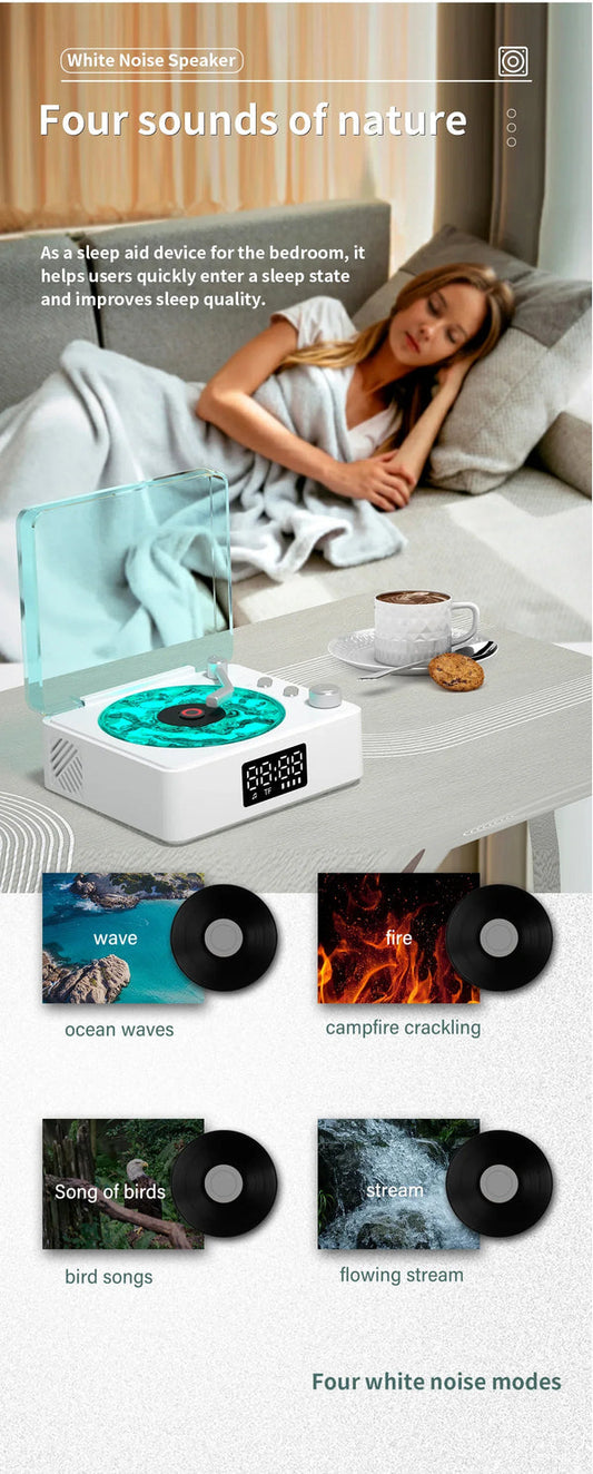 Bluetooth White Noise Speaker with Digital Display – Rechargeable Sleep Sound Machine