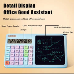 2-in-1 Calculator with LCD Writing Tablet – Portable Dual-Use Gadget
