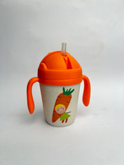 Cute Strawberry Baby Sippy Cup with Handles and Straw – Leak-Proof Training Cup
