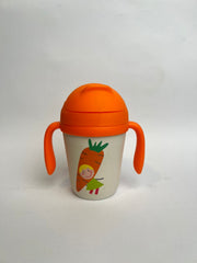 Cute Strawberry Baby Sippy Cup with Handles and Straw – Leak-Proof Training Cup