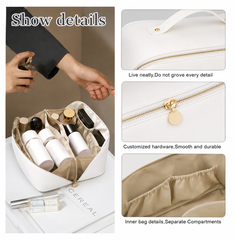 Luxury PU Leather Cosmetic Storage Bag – Multi Color Makeup Organizer