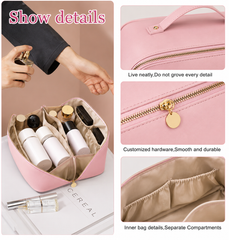 Luxury PU Leather Cosmetic Storage Bag – Multi Color Makeup Organizer