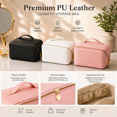 Luxury PU Leather Cosmetic Storage Bag – Multi Color Makeup Organizer
