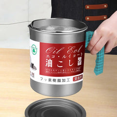 Stainless Steel Oil Filter Pot with Fine Mesh Strainer