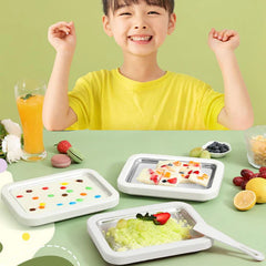 Rolled Ice Cream Maker Pan – DIY Frozen Yogurt & Dessert Plate with Scrapers